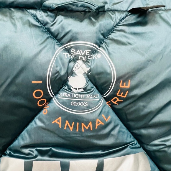 Save the Duck Joan Water Repellent Recycled Nylon Puffer Jacket in Heaven Blue - Picture 10 of 16